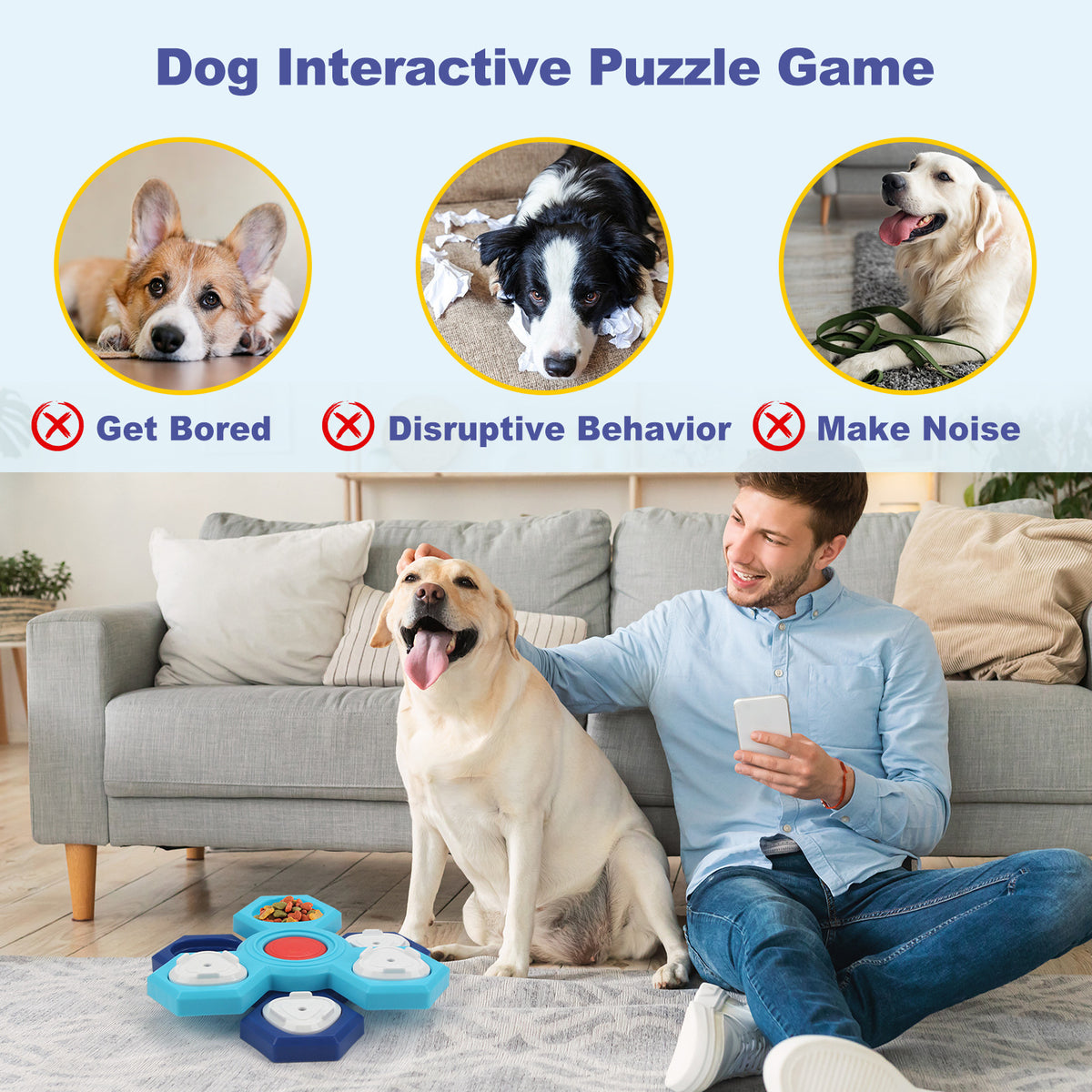 Layer Interactive Slow Feeder Dog Bowl