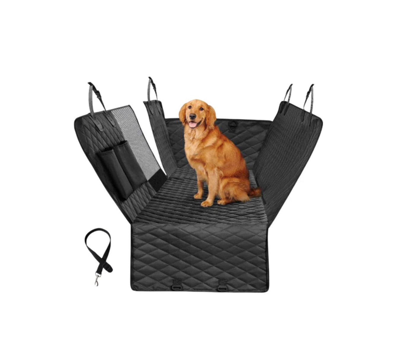 Dog Car Seat Cover for Back Seat, 100% Waterproof Back Seat Pet Cover for Dogs with Mesh Window, Scratch Prevent Antinslip Dog Hammock for Car