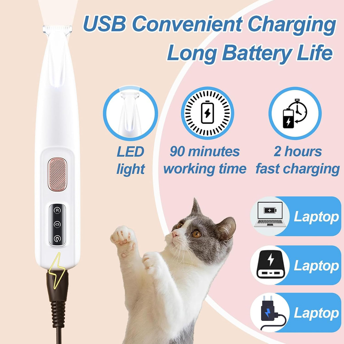 Dog Paw Trimmer,Dog Grooming Clippers, Paw Trimmer for Dog,Dog Hair Clipper